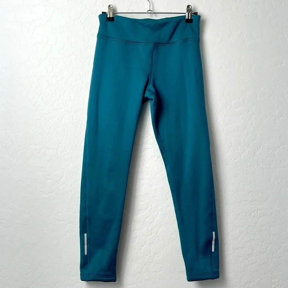 Old Navy Active Kids Ultracoze Go-Dry Leggings Teal Blue Reflective Size L 10-12